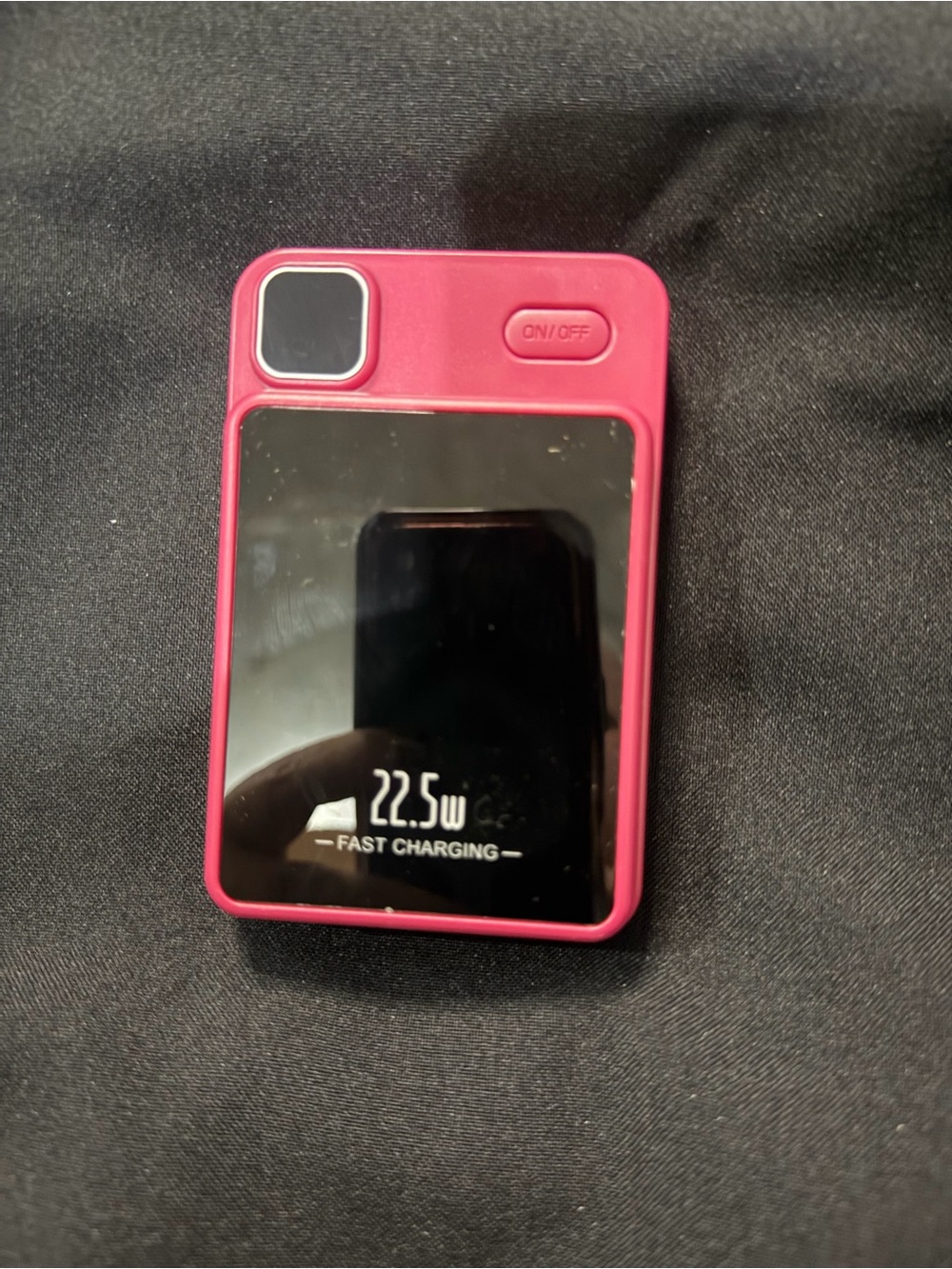 Portable Pink 22.5W Fast Charging Power Bank with Display